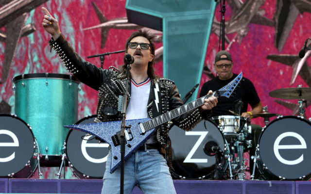 Rivers Cuomo of Weezer performs during The Hella Mega Tour at Dodger Stadium on September 03, 2021 in Los Angeles, California.